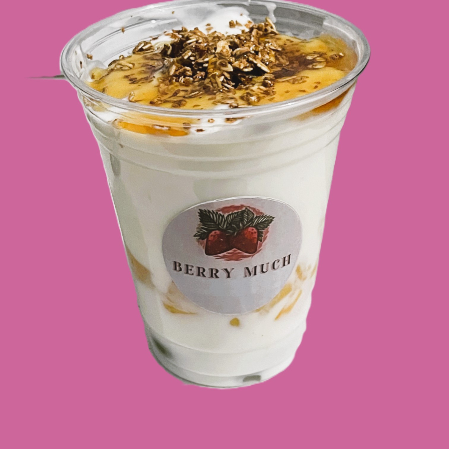 Duraznos con Yogurt, Granola y Miel