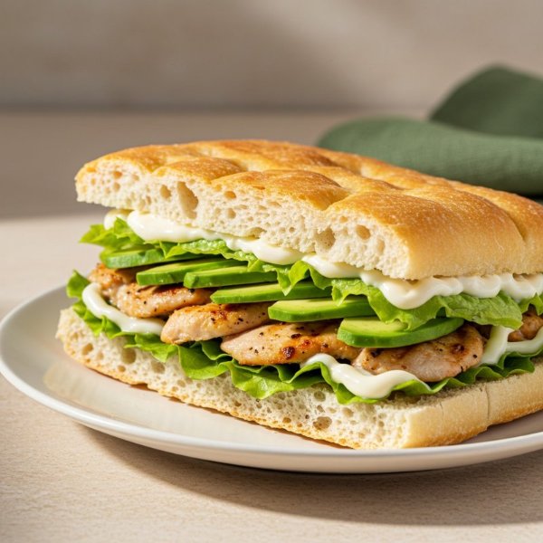 Sandwich pollo y aguacate