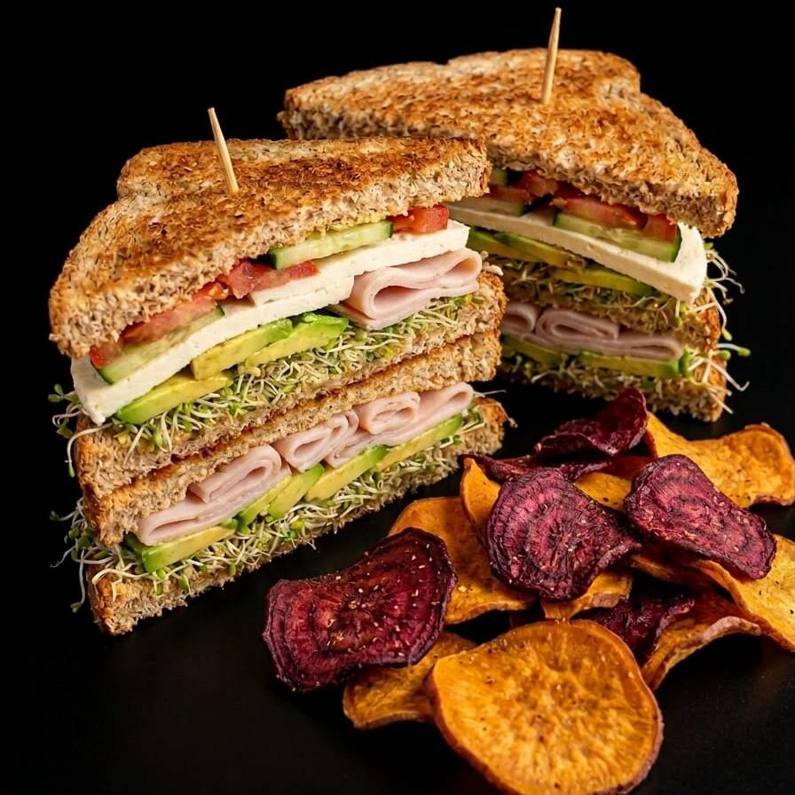 Club Sandwich de Jamón de Pechuga de Pavo