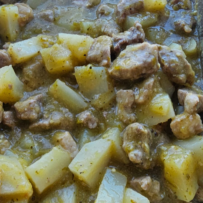 Pierna Verde con papas harina