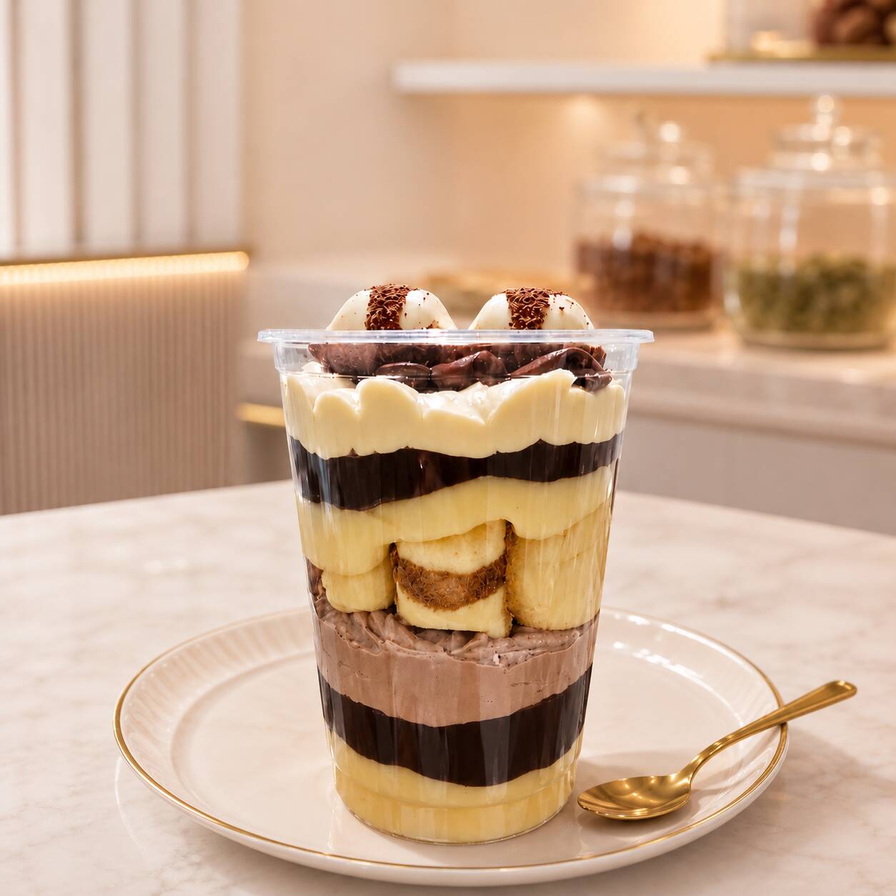 Nosso copo kinder bueno traz uma combinação em camadas com o nosso delicioso brigadeiro cremoso de ninho,creme de kinder bueno e nutella (aprox 300 gramas)