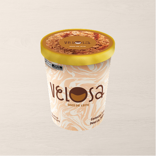 Sorvete de doce de leite cremoso repleto de doce de leite puro para ficar ainda mais perfeito.