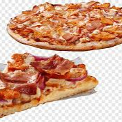 Frango, bacon, mussarela, oregano e azeitonas.