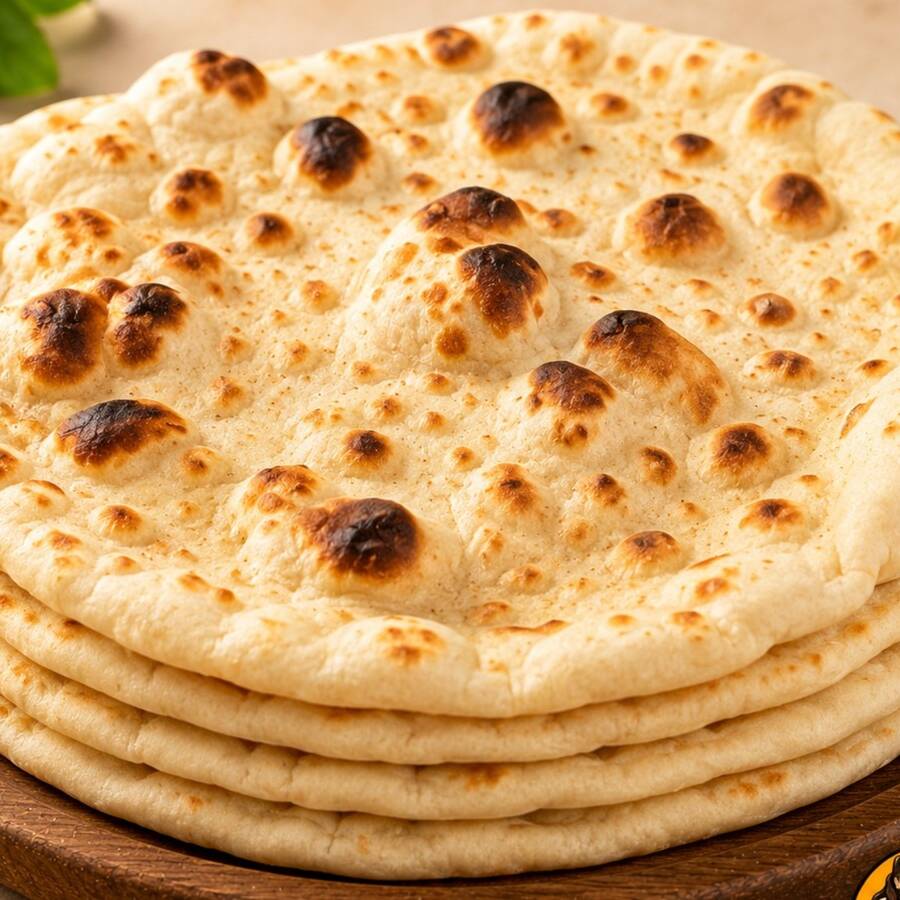 Pão sírio artesanal preparado diariamente com farinha de trigo, água, fermento biológico e sal, resultando em uma massa leve, macia e extremamente versátil.
-----tags-----
esfiha, muhammara, comida árabe, culinária síria, artesanal, gourmet, delivery, almoço, jantar, lanche, assado, forno, especialidade da casa, ingredientes frescos, sabor oriental