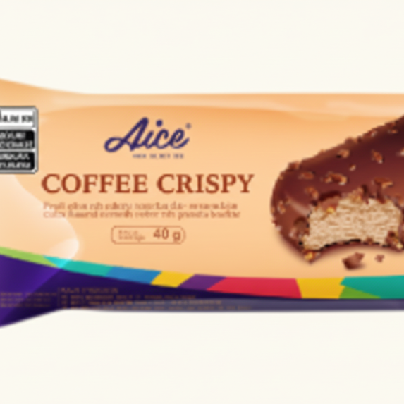 Picolé sabor café coberto com chocolate e amendoim