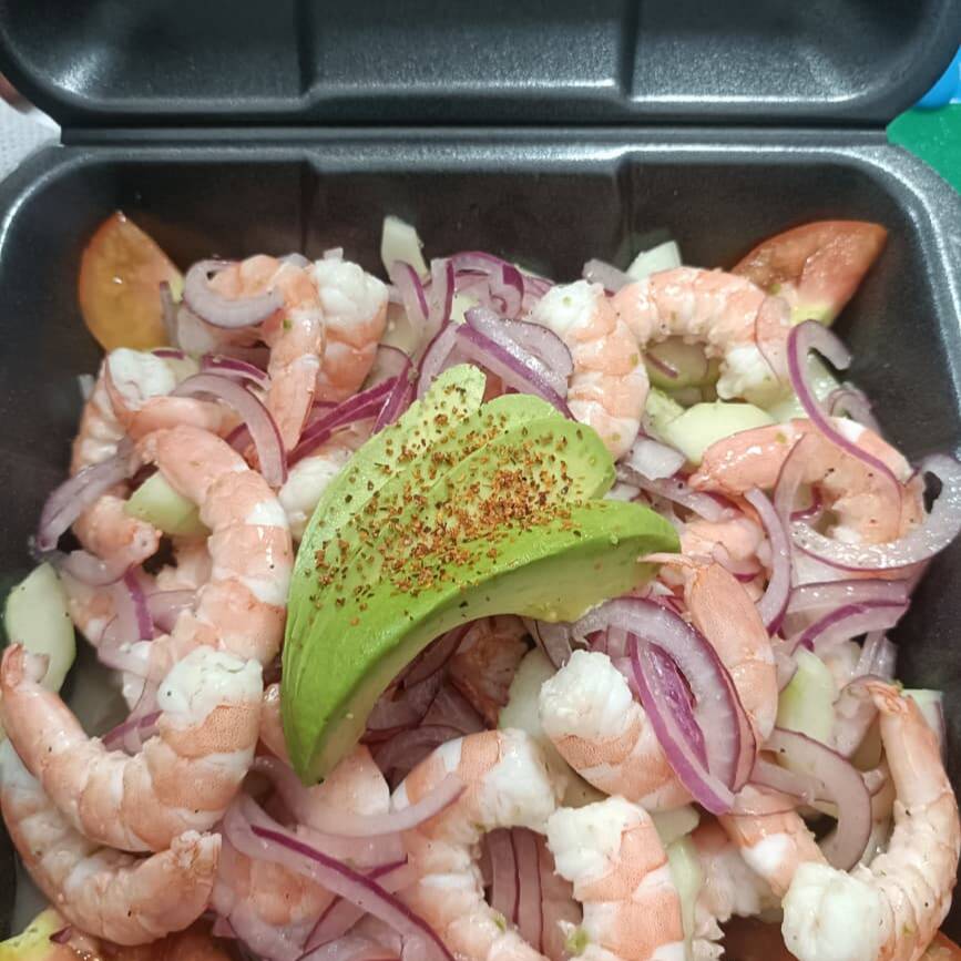 Charola de camaron para picar