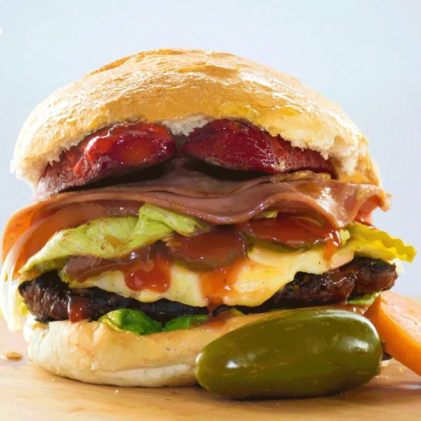 Hamburguesas Doble con Salchicha
