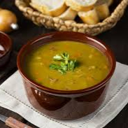 Sopa de ervilha (creme) com calabresa, Bacon, carne e salsa! Aprox.500g