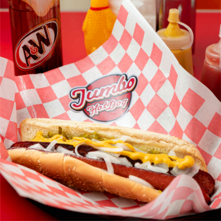 Jumbo HotDog + Papas Clásicas + Refresco o Agua