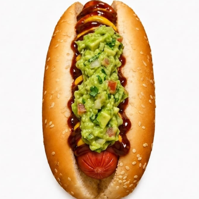 Hotdog Guacamole Splash
