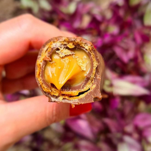 Canudo de Waffer banhado no chocolate e recheado com doce de leite