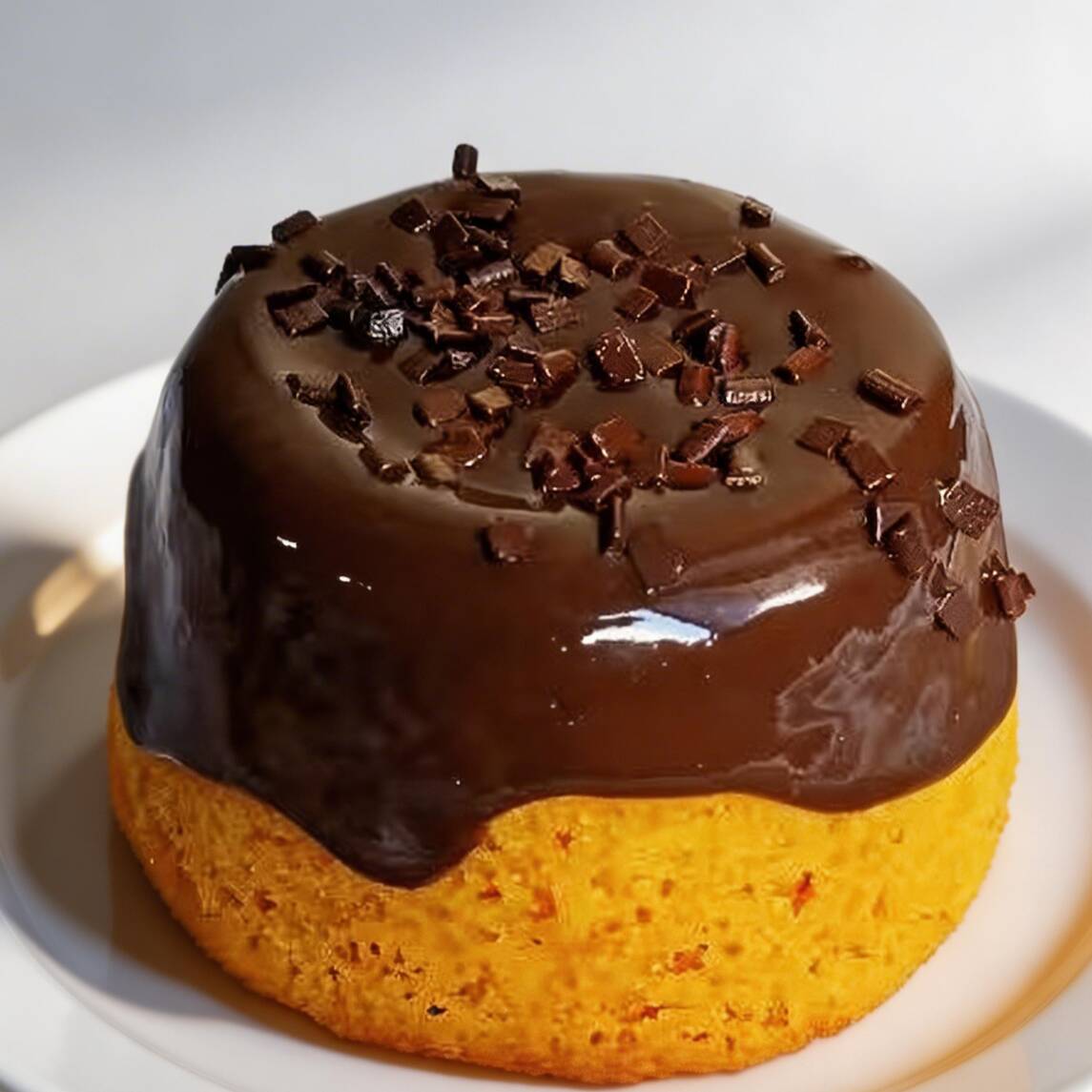 Bolo Com Massa Artesanal, Fermentacao Especial Que Traz Macies E Sabor Unico, Nessa Versão De Cenoura, Recebe Generosa Calda De Chocolate E Granulado Italiano.