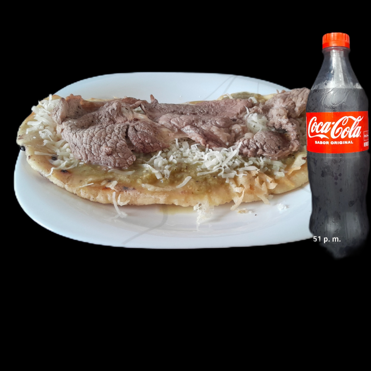 Huarache con Chuleta Fresca + Refresco a Elegir