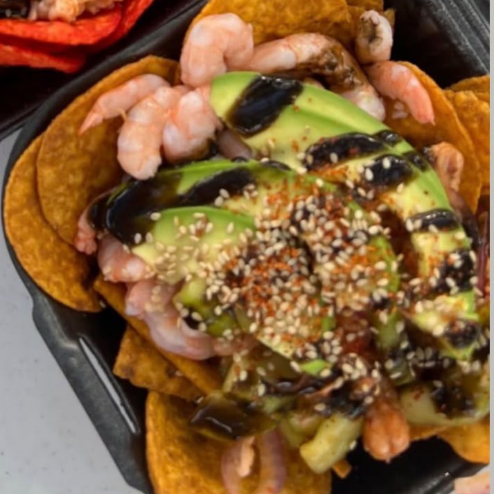 Tostitos con Camaron Cocido