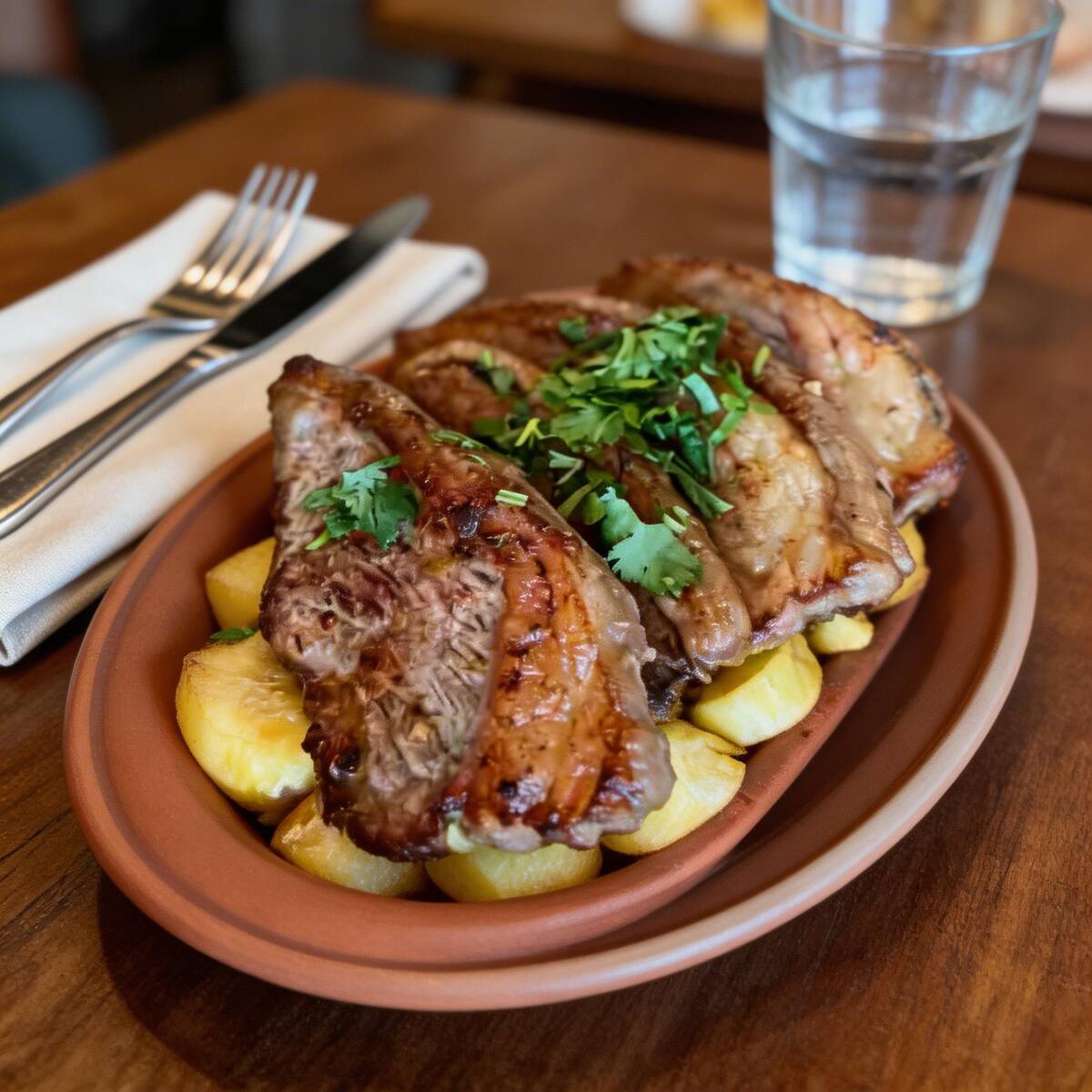 Baião de Dois, Mandioca Frita e 1 Bifé de Picanha.