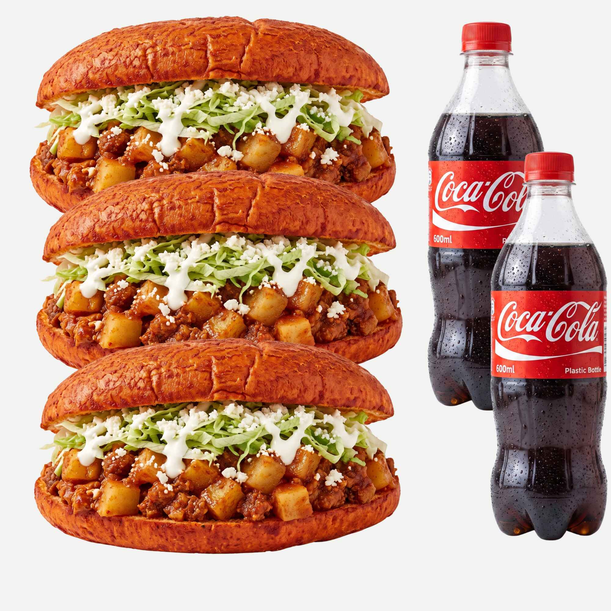 Pambazos 3 Pz + 2 Cocacolas de 600 Ml