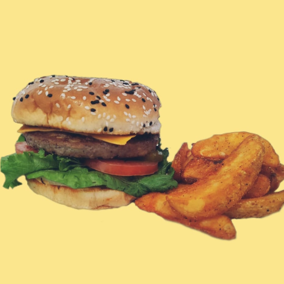 Hamburguesa con Papas Gajo