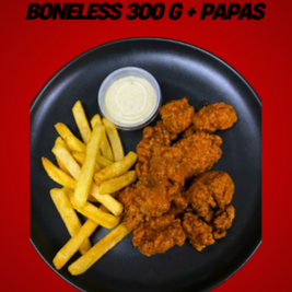 Boneless 300 Gr + 1 Salsa + Ranch + Papas