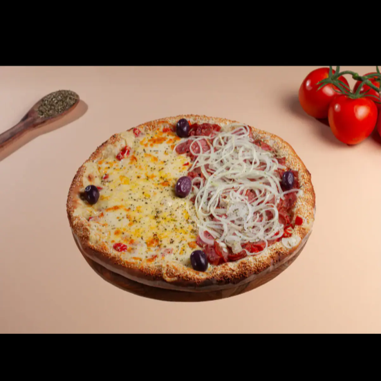 PIZZA GRANDE !/2 MUSSARELA 1/2 CALABRESA