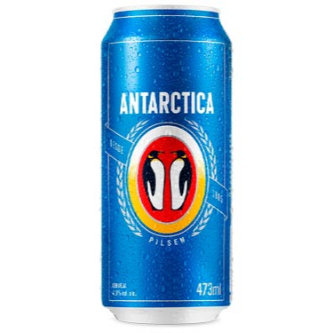 A Antarctica é uma versão de cerveja pilsen com teor alcoólico de 4,9%, a lata contém 473 ml gelada.
