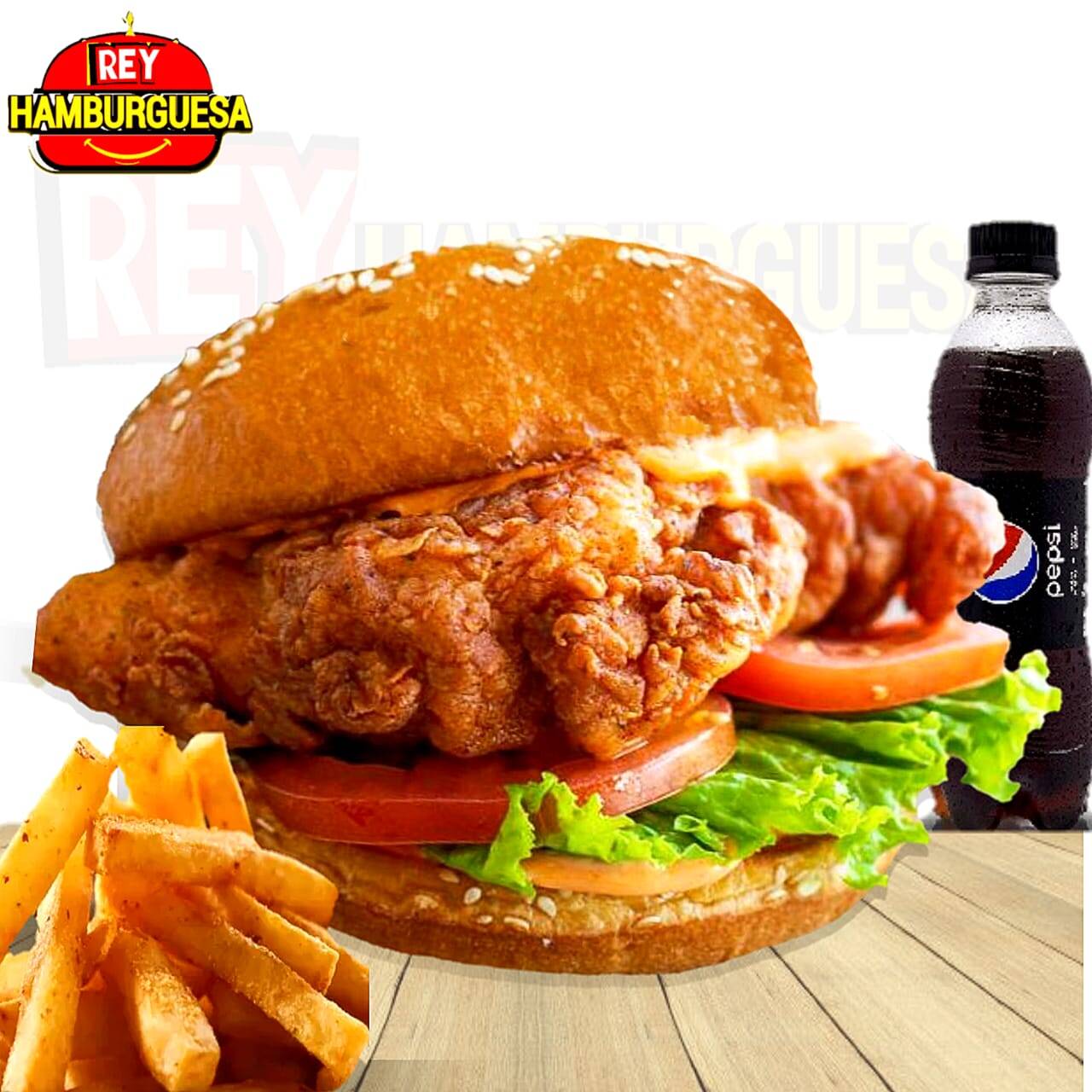Combo Hamburguesa Pollo BBQ + papas + gaseosa