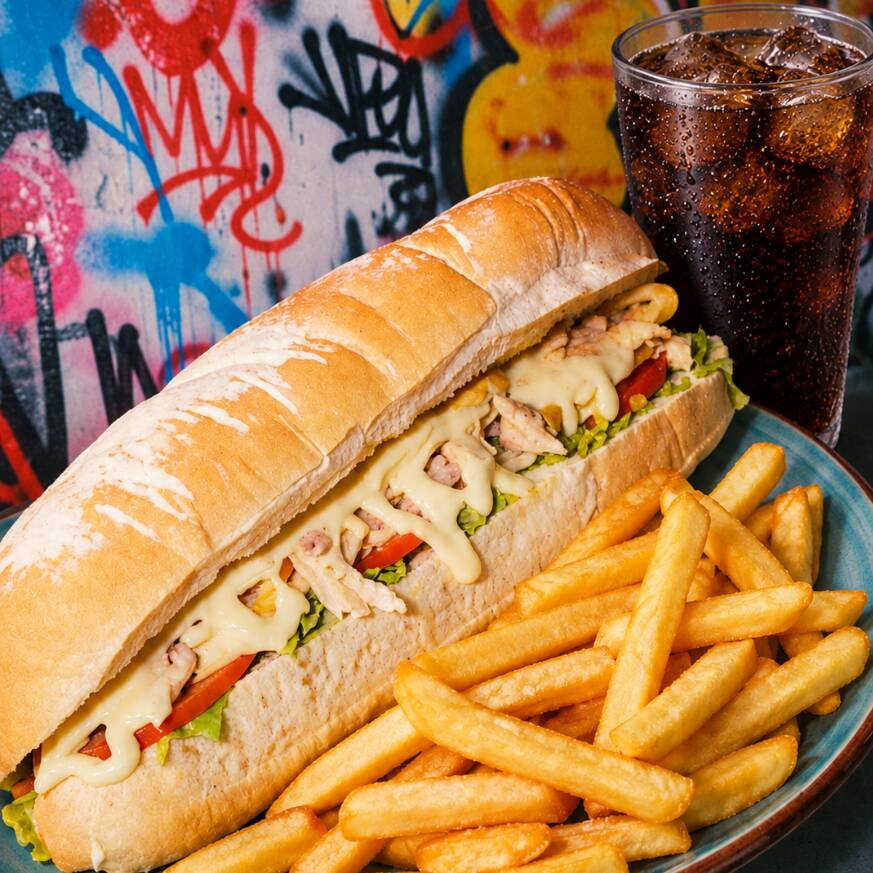 Combo Sandwich Pollo Desmechado 22cm