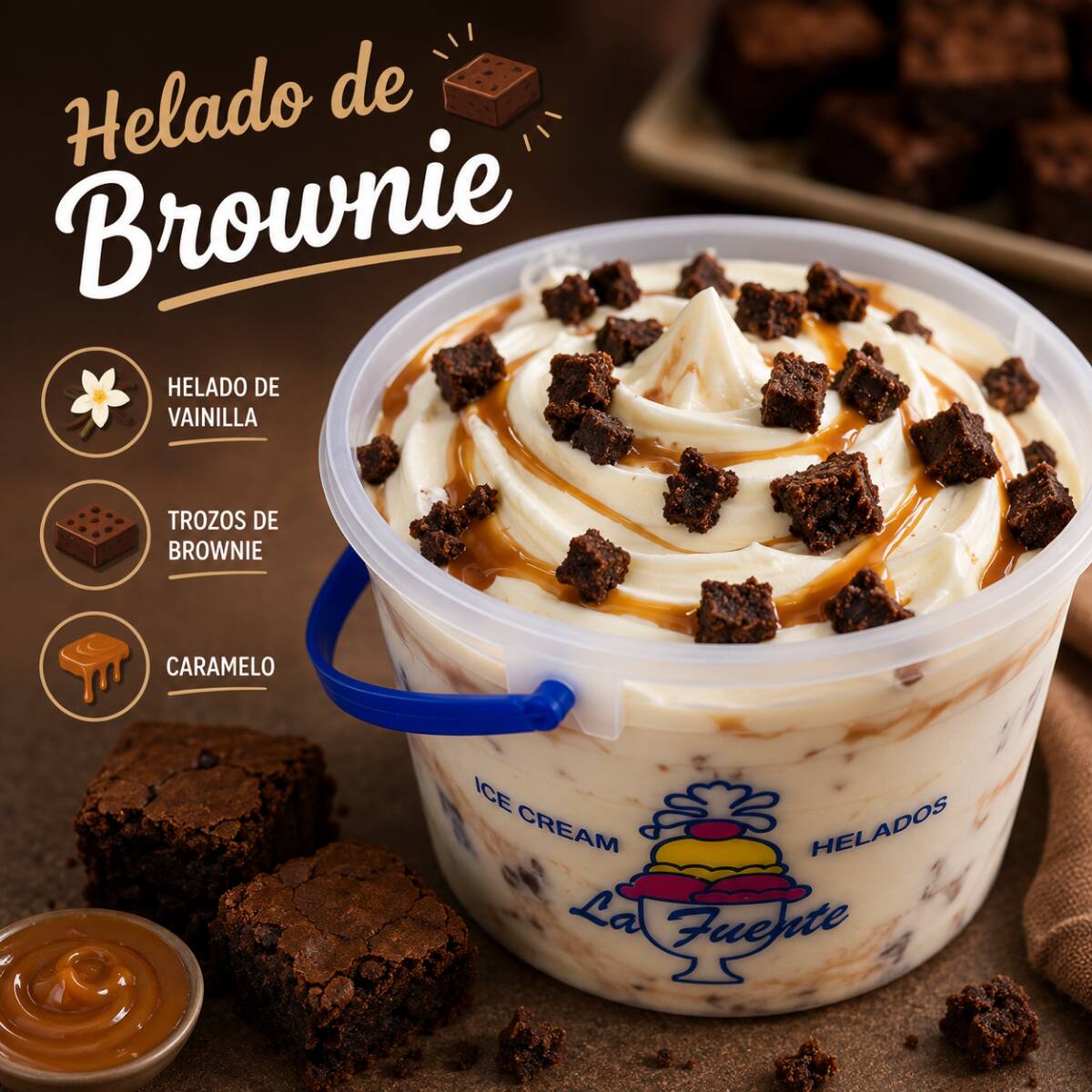 Helado de Brownie Cubeta 4.28L