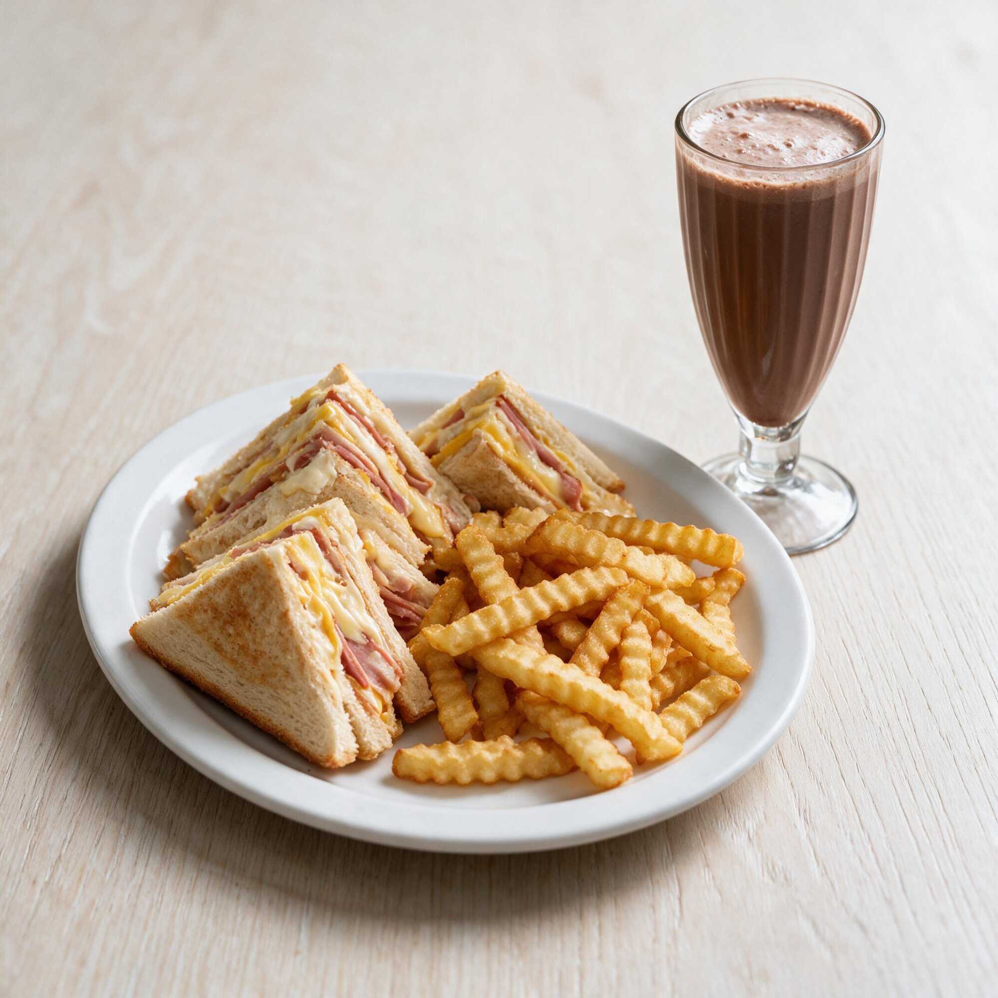 sincronizada + licuado de chocolate
