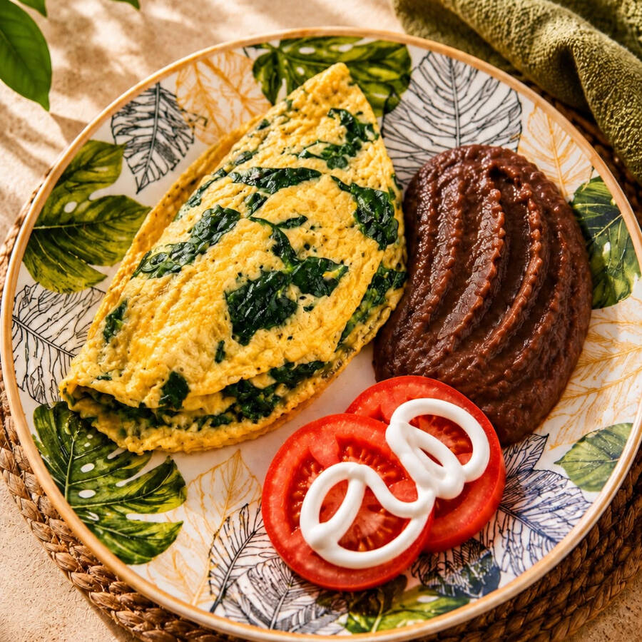 Omellete de Espinacas y Queso