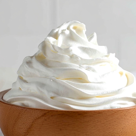 Porción de crema batida