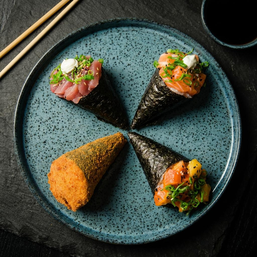4 Temakis Combo com 4 temakis à sua escolha e preparados na hora, perfeitos para matar a fome com muito sabor. #temaki #combode4 #japadelivery #sushilovers