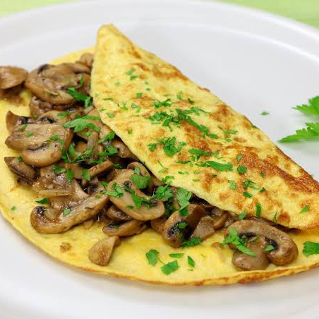 Combo de Omelette de Champiñones y Jugo de Naranja