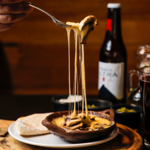 Queso Suizo con Champiñones