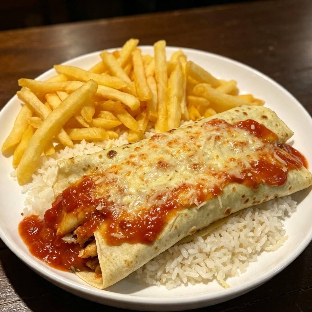 🥞 Panqueca de Frango com Arroz e Fritas
Deliciosa panqueca recheada com frango, acompanhada de arroz soltinho e fritas crocantes. Uma refeição prática e saborosa, com aproximadamente 250g no total, perfeita para uma porção individual. 😋❤️
Itens enviados juntos na mesma embalagem.