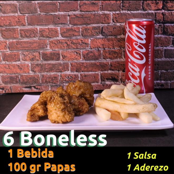 COMBO BONELESS DE 6 PZ, PAPAS A LA FRANCESA 100 GR, 1 REFRESCO