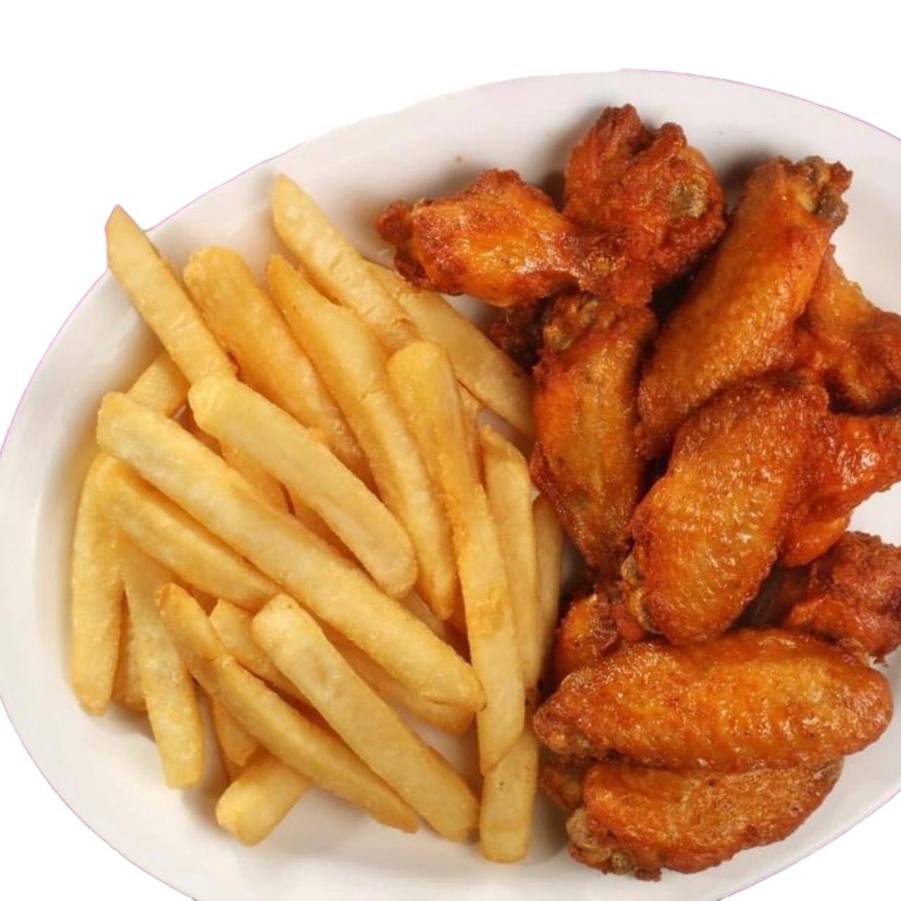 ALITAS ADOBADAS CON PAPAS A LA FRANCESA