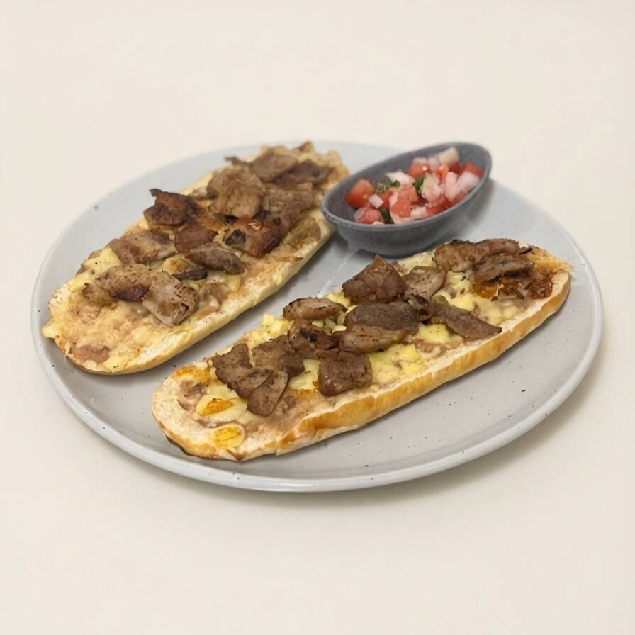 Molletes con Milanesa