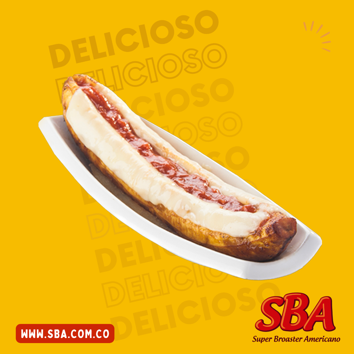 Plátano con queso y bocadillo