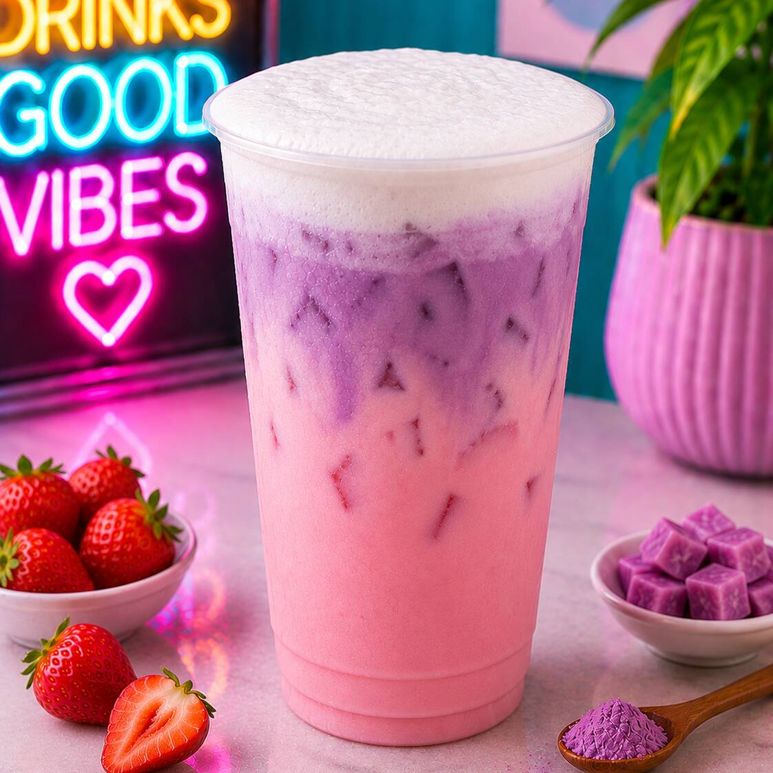 Pink Taro Latté