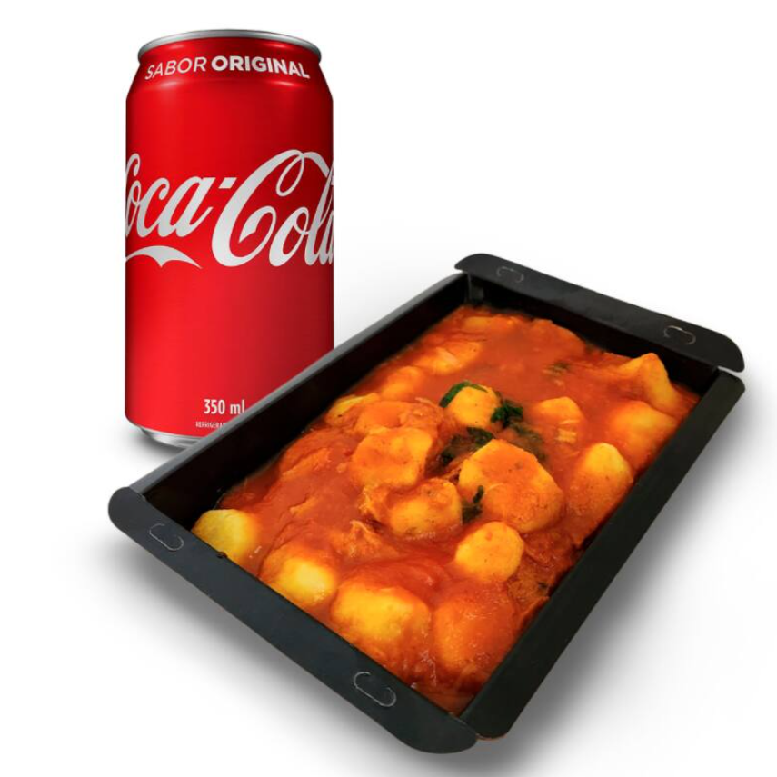 Criamos os combos preferidos da galera!
Este combo acompanha uma porção generosa de nhoque de mandioquinha e uma coca cola lata 350ml bem gelada!