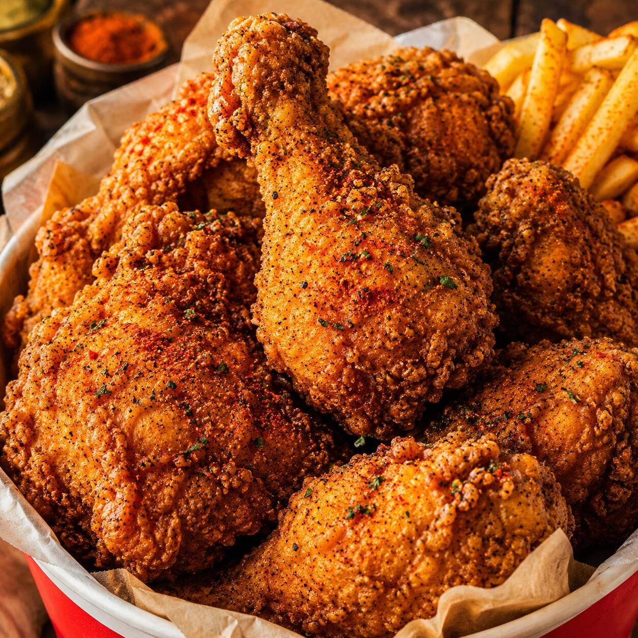 Frango suculento, temperado na medida certa e com aquela casquinha crocante que todo mundo ama!