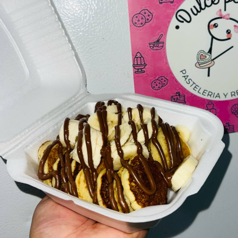 Mini Hot Cakes con Platano y NUTELLA 20pzs