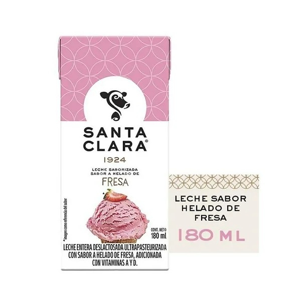 Leche Sabor Helado de Fresa Santa Clara