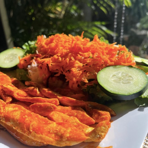 Plato de fajitas de pollo