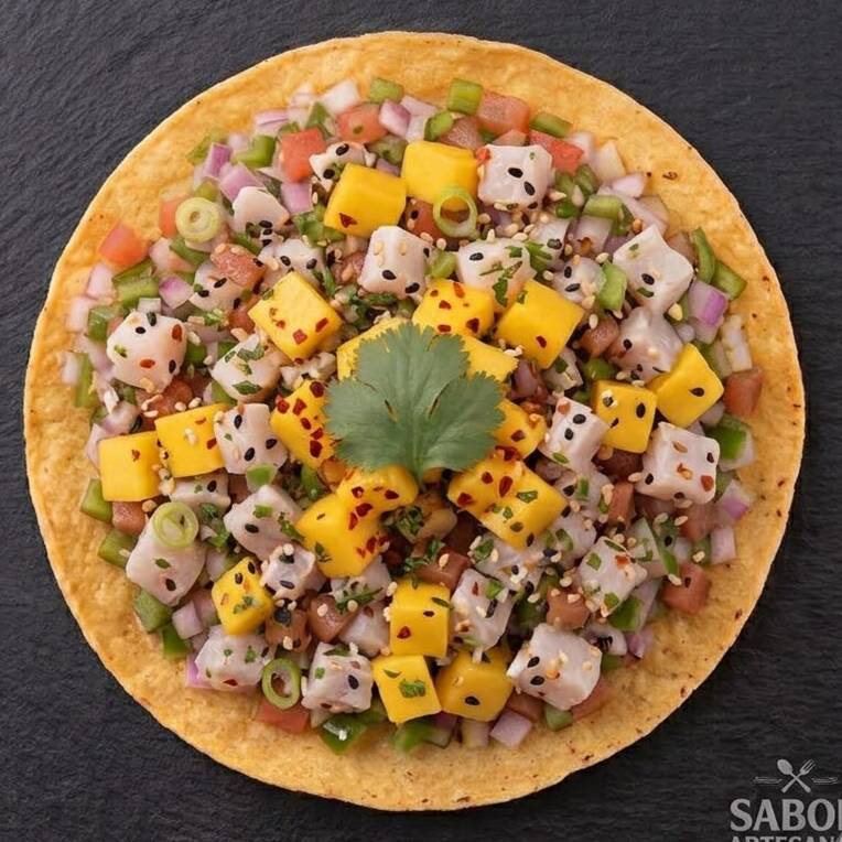 Tostada con Mango de Pescado