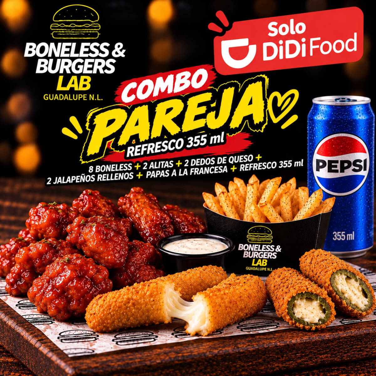 Combo pareja , refresco 355ml.