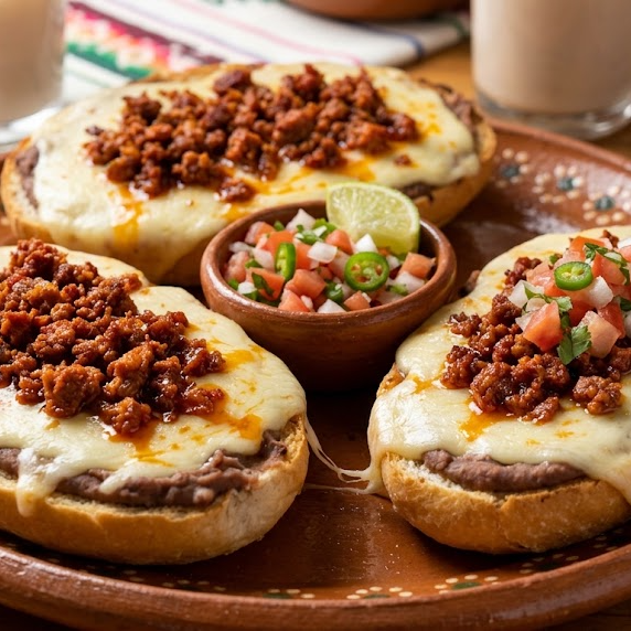 Molletes de Chorizo