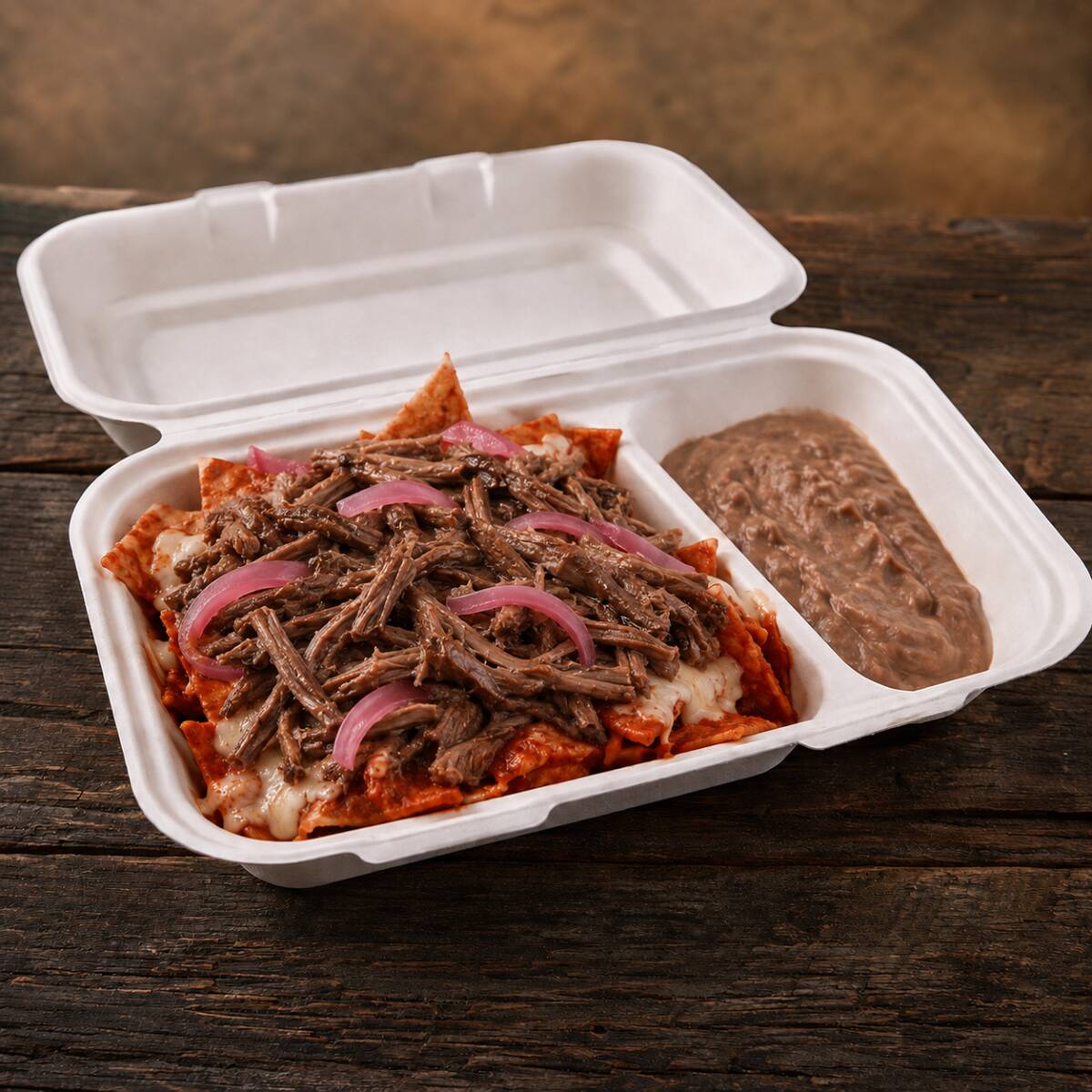 Chilaquiles Rojos con Carne
