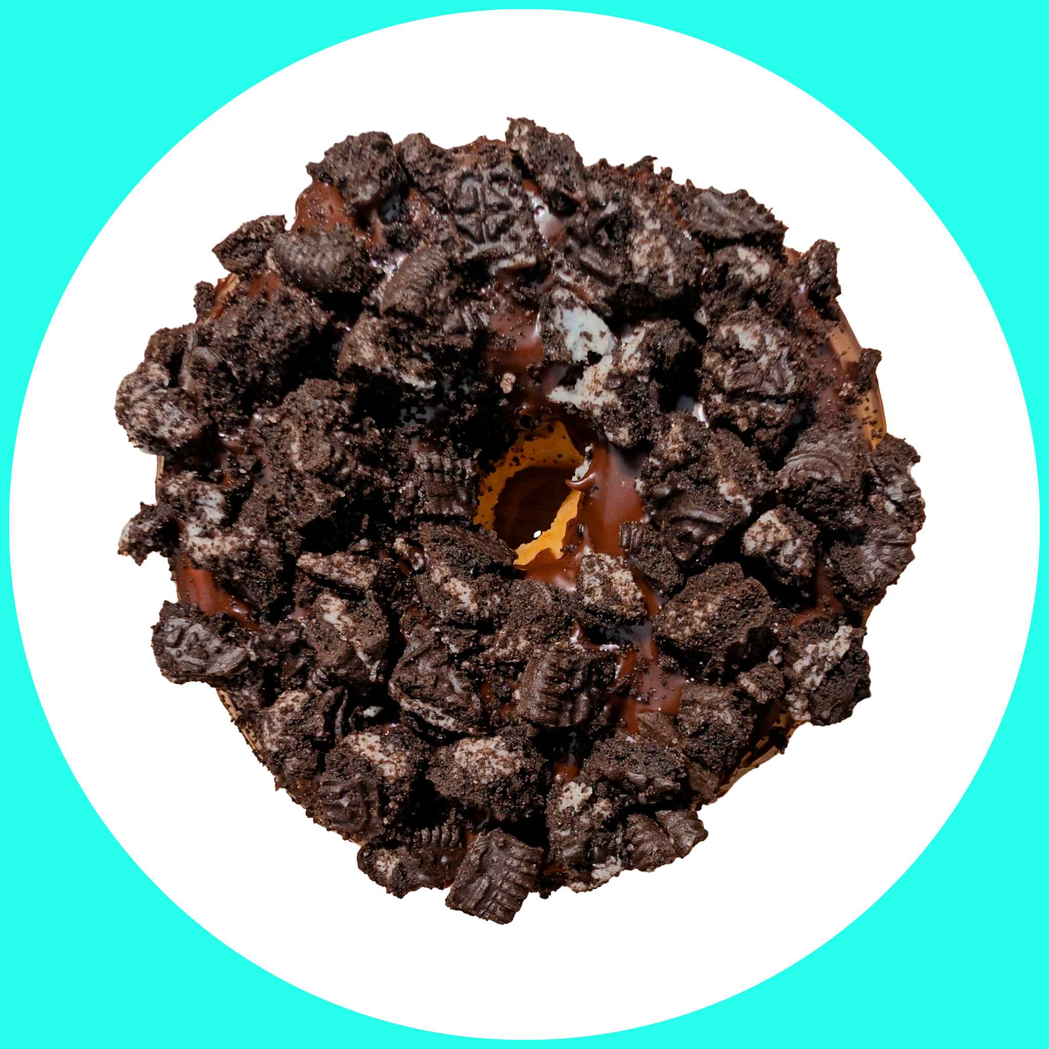 Dona de oreo con glaseado de chocolate