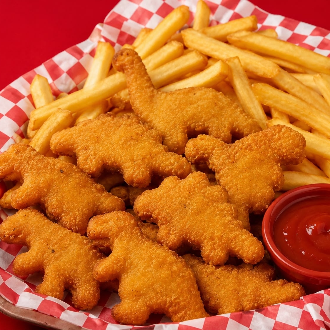 Nuggets Dinosaurio con Papas